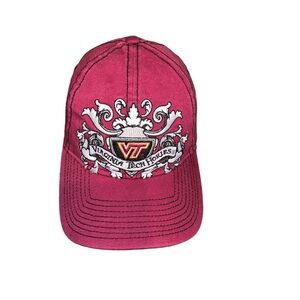 NCAA Virginia tech Hokies VT burgundy adjustable hat cap
